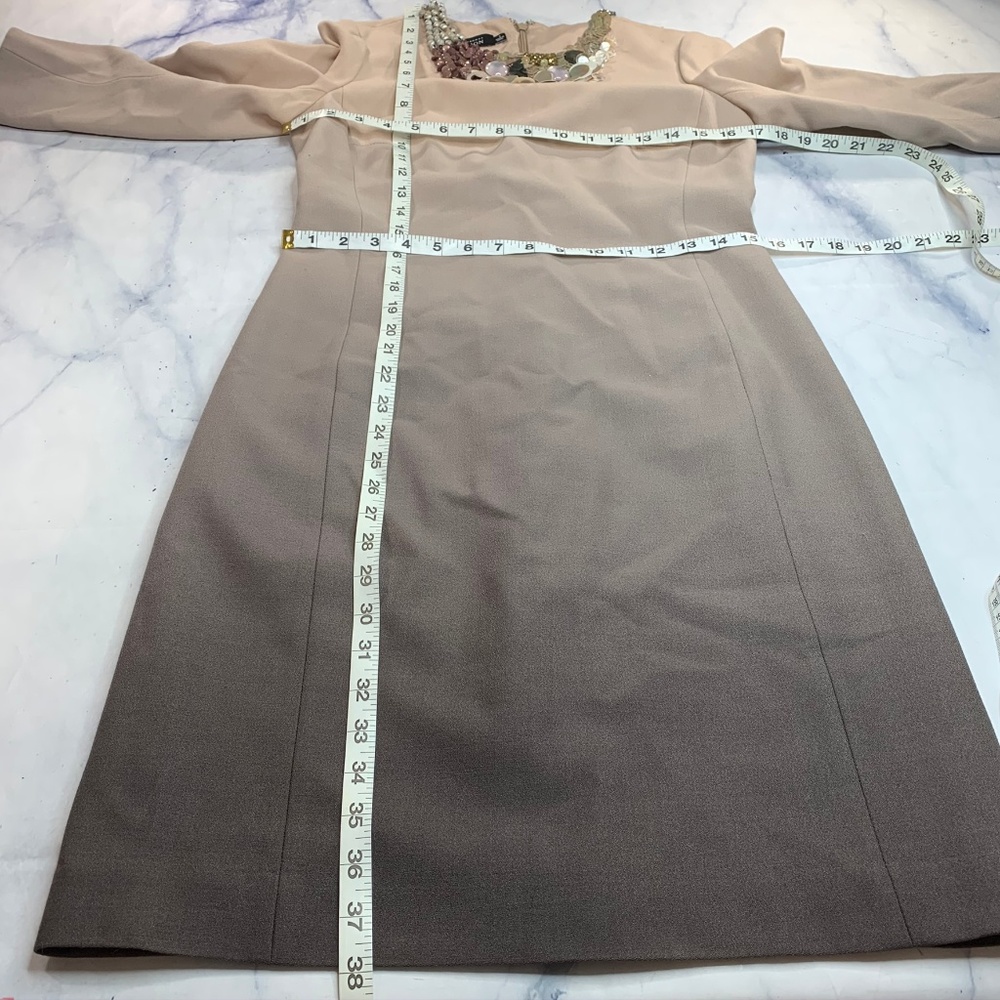 Rickie Freeman Teri Jon Ombre Beaded Cream Dress - Picture 7 of 8